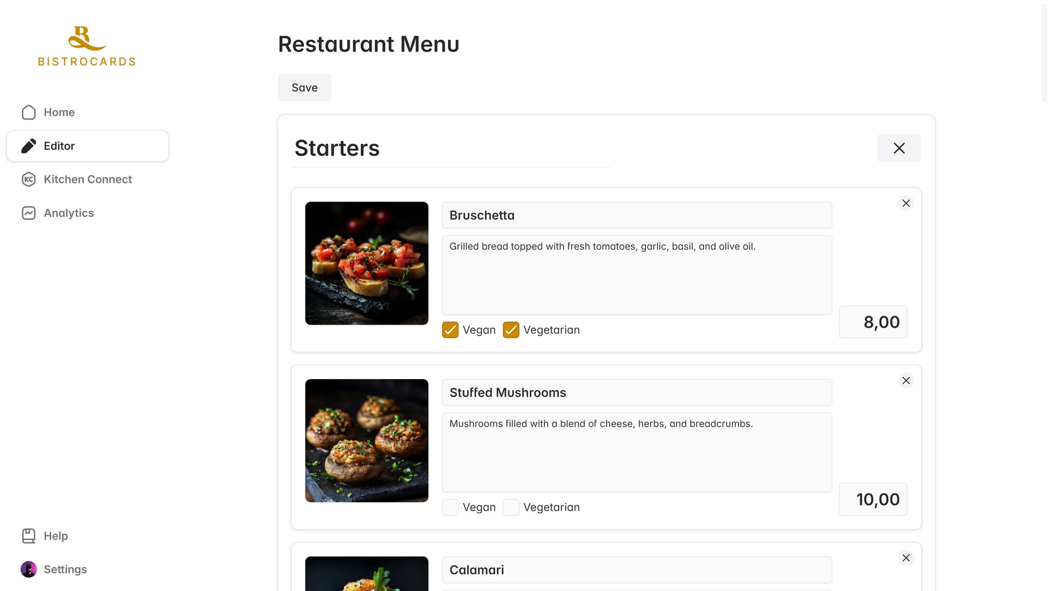Bistrocards