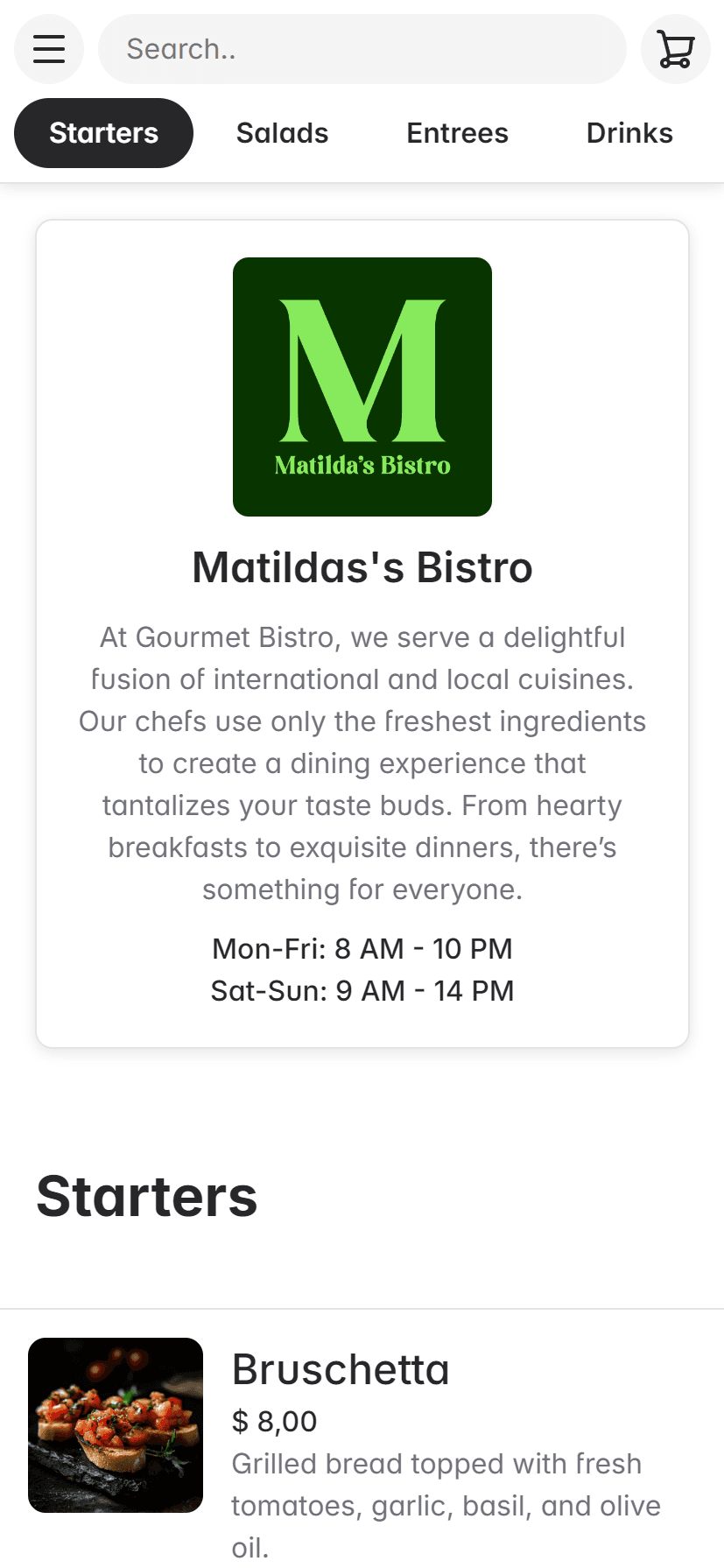 Bistrocards