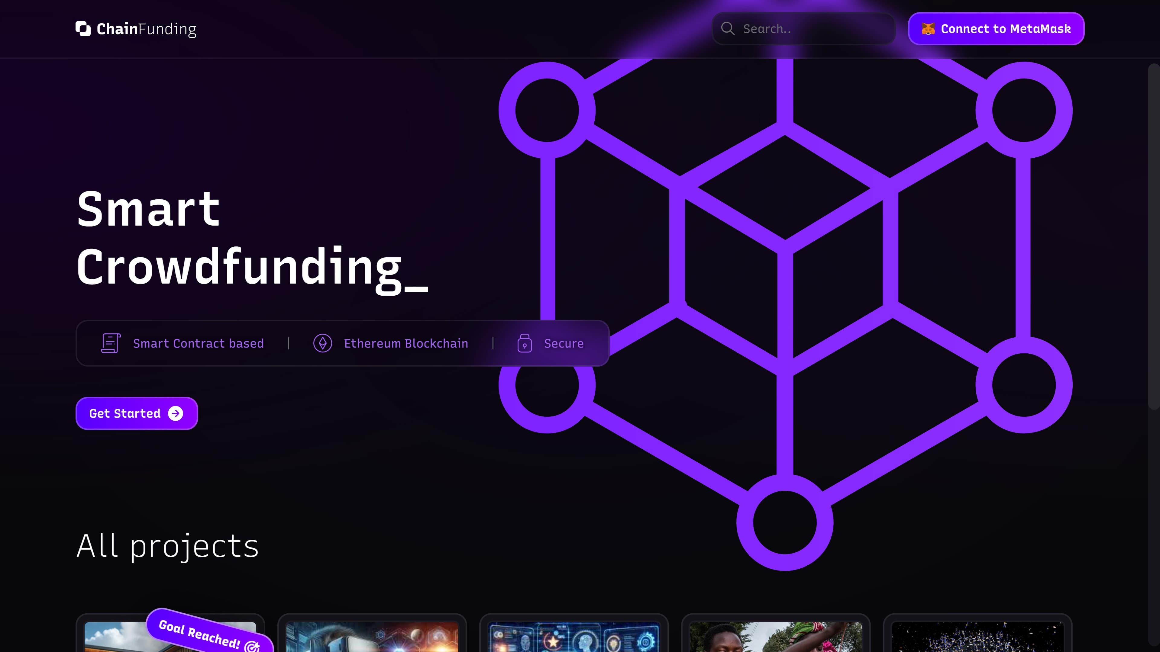 ChainFunding (University Project) screenshot 1