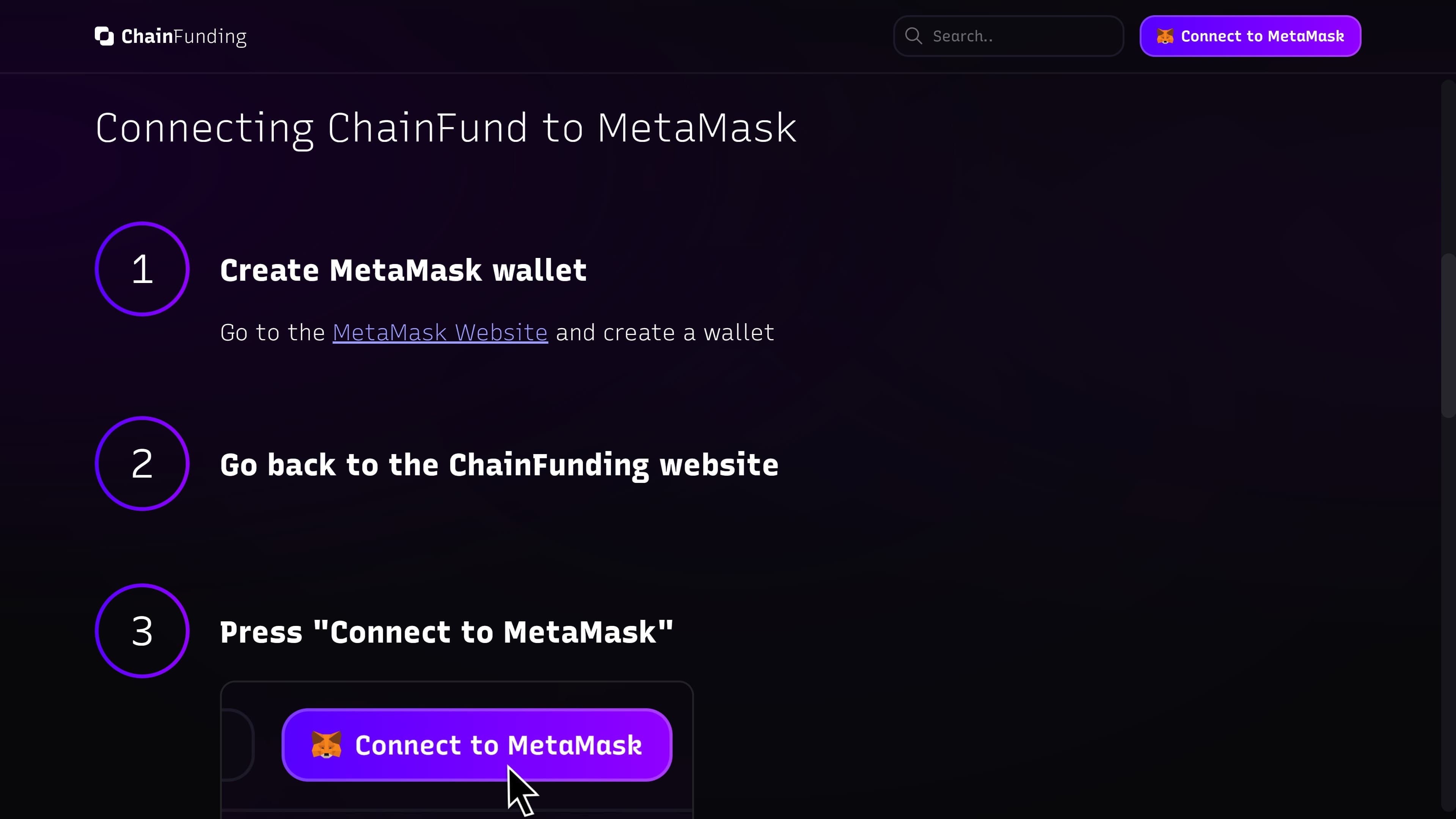 ChainFunding (University Project) screenshot 3