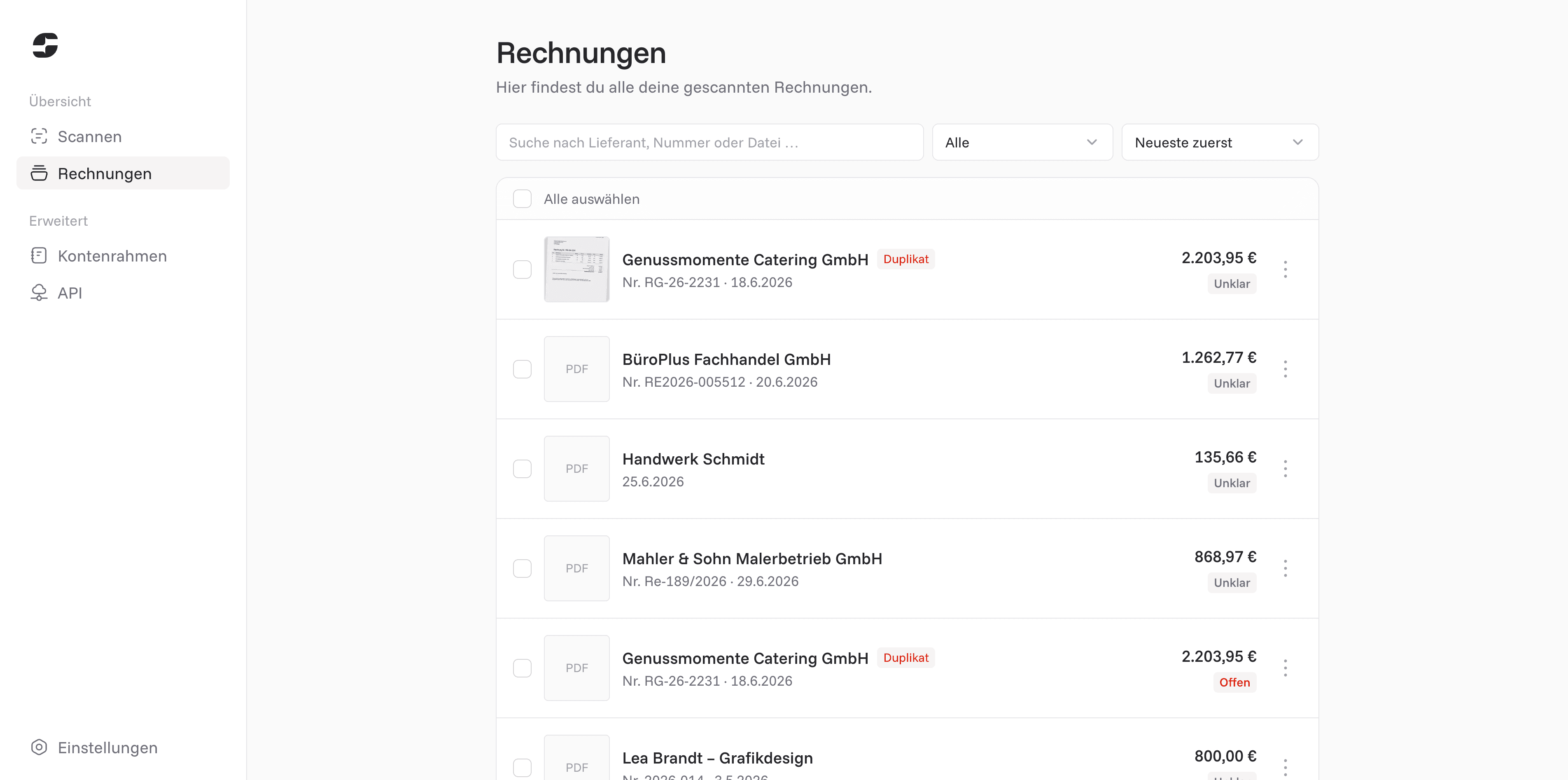 RechnungScannen screenshot 3