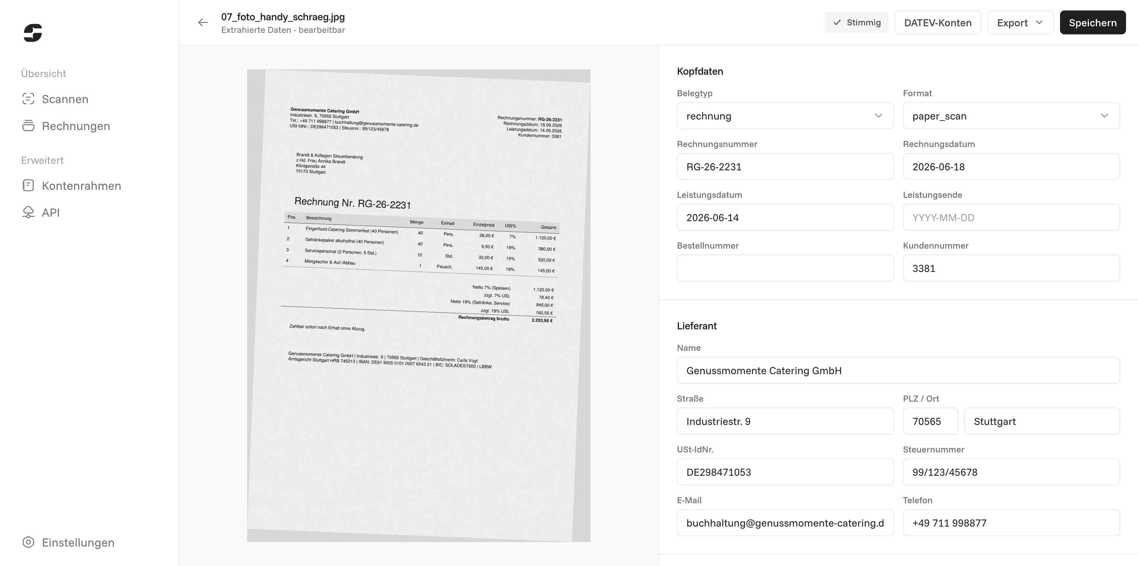 RechnungScannen screenshot 4